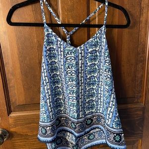 Hollister Blue and Turquoise Tank Top